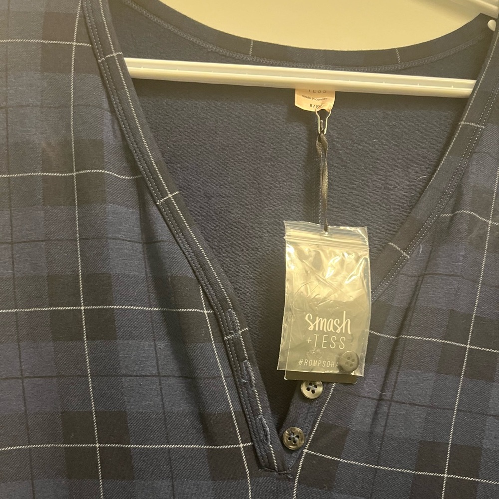 Smash and Tess romper plaid long sleeve - Picture 3 of 5